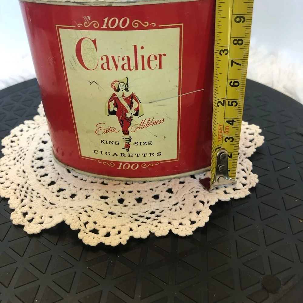 Cavalier King Size Cigarette Tin With Cigarette Tax Stamps